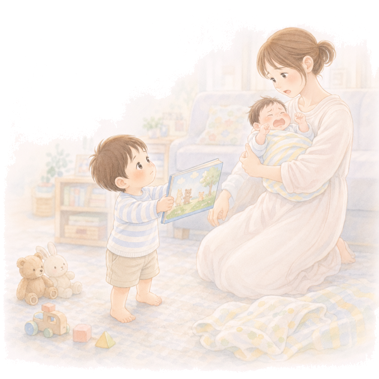 きょうだいがうまれたときの絵本 あらすじイラスト